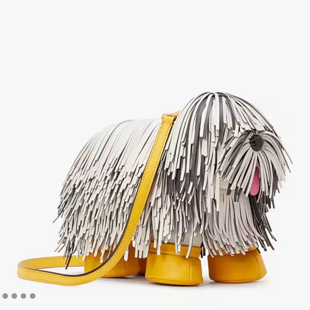 RARE!! Brand NEW with tag Kate Spade Showdog Fringe Shaggy Dog 3D Novelty Bag